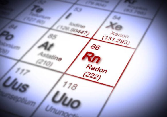 radon resi The danger of radon gas in our homes - concept image with periodic table of the elements